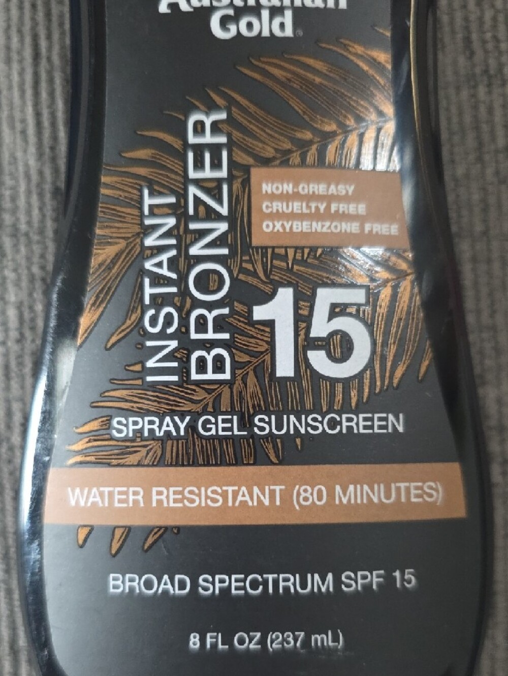 Australian Gold Instant Bronzer SPF 15 Spray Gel Sunscreen, 2 Bottles, 8oz Each. - Picture 6 of 8